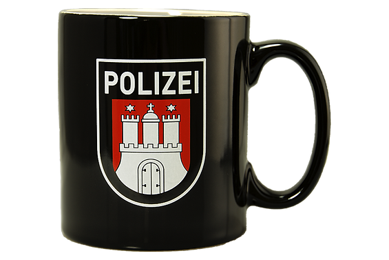 Doppeltes Galerieformat Kaffeebecher Polizei